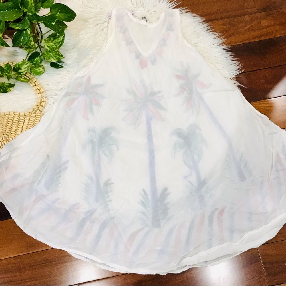 New🌿Umbrella Tie Dye Flower Boho Beach Dress - Picture 7 of 7